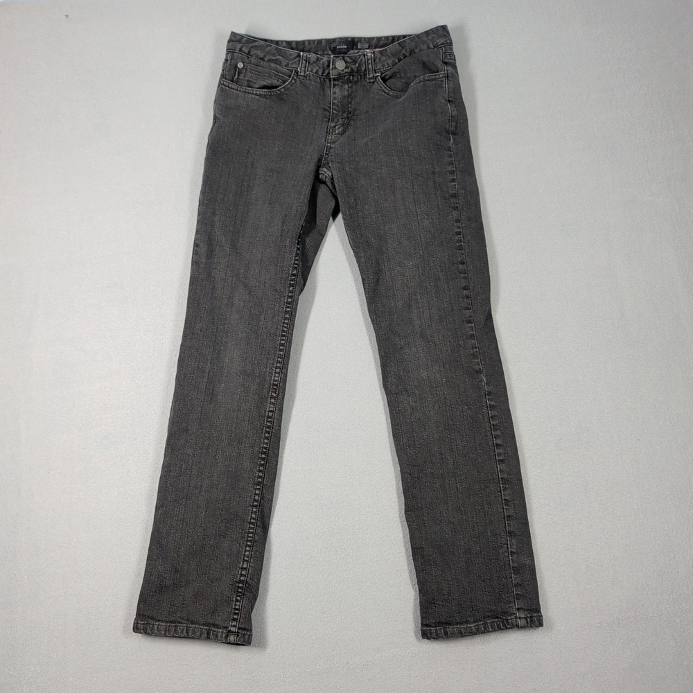 Prana Kara Jeans Women's 4 Faded Black Denim Low‎ Rise Straight Leg Casual
